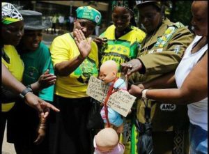ANC-activists-hang-white-baby-dolls